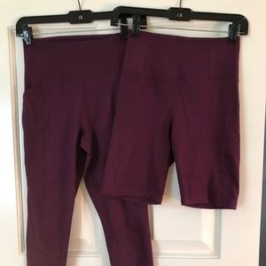 GIRLFRIEND COLLECTIVE LEGGINGS AND SHORTS SIZE XS